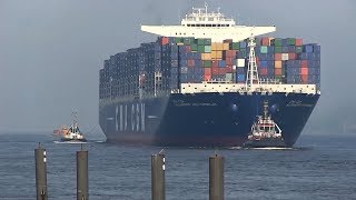 CMA CGM Alexander Von Humboldt  exLargest Container Ship  Port of Hamburg 2013 28th May [upl. by Nalon]