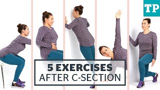 Postpartum Workout 5 exercises for after a Csection [upl. by Suivat]