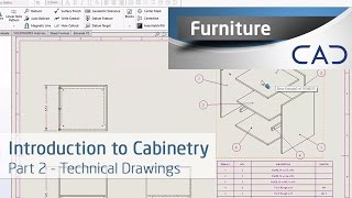 Introduction To Cabinetry Within SolidWorks Part 2 Technical Drawing [upl. by Yerdna472]