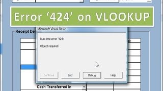 Runtime Error 424 Object Required Error Vlookup Help  ExcelVbaIsFun QnA [upl. by Nehtan]