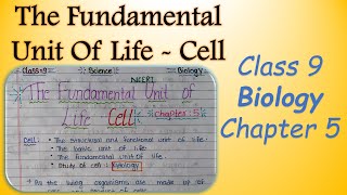 CBSE Class 9 Science Biology Chapter 5 Fundamental Unit Of Life Hand written Notes Class 9 Cell [upl. by Matta]