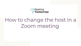 How to change the host in a Zoom meeting [upl. by Engedus]