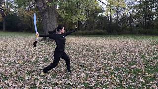 Wushu Basic Broad Sword Form 初级刀术 daoshu [upl. by Yelsnik247]