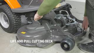 How to attach and remove the cutting deck R200series [upl. by Ashmead]