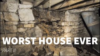 Stone Foundation Repair HOW TO Fix a COLLAPSED STONE FOUNDATION BASEMENT WALL Worst House Ever Pt 3 [upl. by Menken]