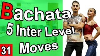 Bachata Tutorial 31  5 Intermediate Moves  by MariusampElena 2019 [upl. by Eniad]