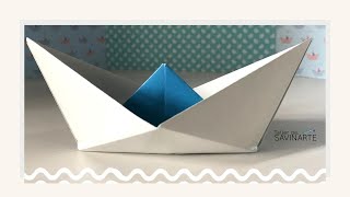 Cómo hacer un BARCO de papel  Origami Boat that floats  Tutorial [upl. by Alenas]