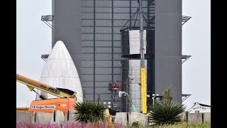 SpaceX Boca Chica  Starship SN4 Stacking Operations [upl. by Animahs305]