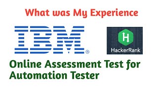 IBM Online Assessment Test Experience  IBM Hackerrank Test [upl. by Sanford]