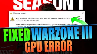 Fix COD Warzone 3 GPU Driver Version Warning Message On PC 2024 [upl. by Sib]