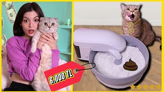 EN PAHALI KEDİ ÜRÜNLERİNİ TEST ETTİM Otomatik Kedi Tuvaleti Robot Mama Kabı Kedi Arabası [upl. by Meisel]