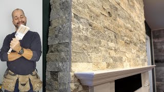 DIY How To Install Stone on Your Fireplace Easily [upl. by Aitsirt]