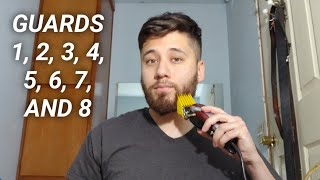 Beard Trimming Length Examples With Hair Clippers 18 Guards [upl. by Atyekram730]