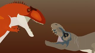 Giganotosaurus vs Tyrannosaurus rex Stick Fight Animation [upl. by Ciccia]