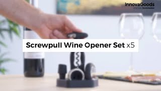 InnovaGoods Screwpull Wine Opener Set x5 [upl. by Cynde]