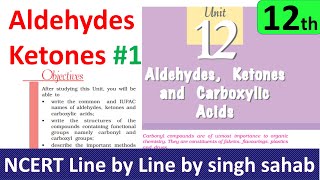 12th chemistry  Aldehyde ketone carboxylic acid chapter 12 class 12 organic  IIT JEE Mains NEET 1 [upl. by Kesia508]