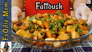 ASMR Fattoush Salad Recipe  How To Make Fatteh  Labanese Salad Fattoush  FoOdie Mom [upl. by Androw]