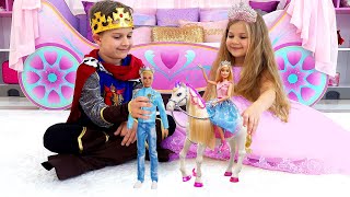 Diana and Roma play with Barbie Toys from Barbie Princess Adventure [upl. by Anrol465]