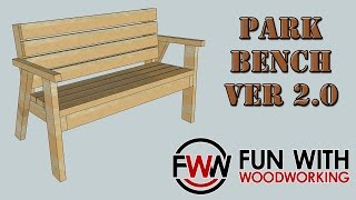 How to build a Park Bench with a reclined seat Ver 20 [upl. by Nosnej]