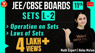 Sets L2  Operation On Sets amp Laws Of Sets  Class 11  JEE Maths  JEECBSE2021  Vedantu [upl. by Favin889]