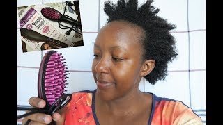 SIMPLY STRAIGHT ELECTRIC BRUSH on AFRICAN NATURAL HAIR [upl. by Prunella]