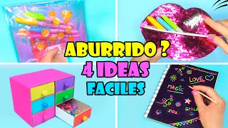 4 Ideas de Manualidades Cuando estás Aburrido [upl. by Annauqaj]