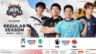 🔴 LIVE  MPL PH S15  FILIPINO  Week 1 Day 3 [upl. by Haikan]