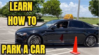 HOW TO PARK A CAR IN A PARKING SPACE FOR BEGINNERS [upl. by Ecinwahs]