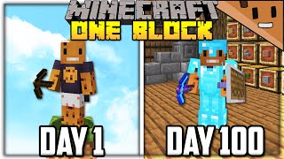 I Survived 100 Days on ONE BLOCK in Minecraft [upl. by Kcirdet]