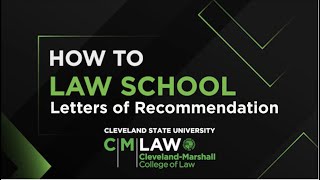 How To Law School Letters of Recommendation [upl. by Redmer180]