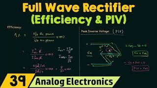 Full Wave Rectifier Efficiency amp PIV [upl. by Latoye17]