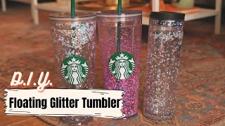 How to make a DIY glitter tumbler with FLOATING confetti [upl. by Llenrag]