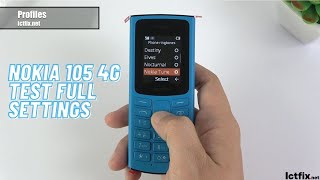 Nokia 105 4G test Full Setting  Call Ringstone Language Restore Factory Security and More [upl. by Enier]