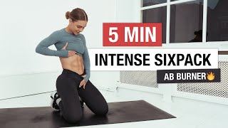 5 MIN INTENSE AB WORKOUT for a SIXPACK  24day FIT challenge [upl. by Htebizile]