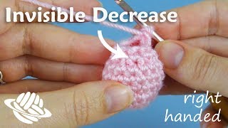 Invisible Decrease for Amigurumi righthanded version [upl. by Brest]