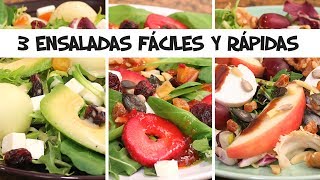 3 ENSALADAS Fáciles y Rápidas con Fruta [upl. by Llertnor445]