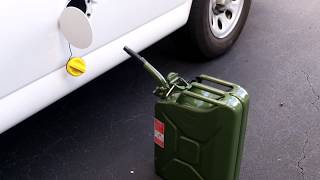 Wavian 52 Gallon NATO Jerry Fuel Can Pouring into Van [upl. by Atse]