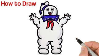 How to Draw The Stay Puft Marshmallow Man  Ghostbusters [upl. by Medardas]