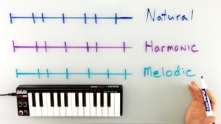 Minor Scales  Natural Harmonic and Melodic [upl. by Dix]