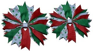 How To Make A Ribbon Spike Pinwheel Hair Bow Tutorial [upl. by Joshuah]