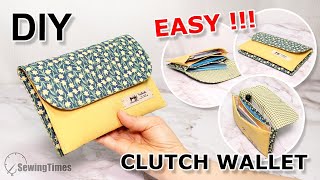 DIY DOUBLE CLUTCH WALLET  Easy Purse Bag Sewing Tutorial sewingtimes [upl. by Ahseekan994]