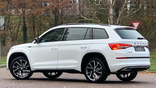 Skoda NEW Kodiaq Sportline 2021 in 4K Moon White metallic 20 Inch Vega Walk around amp detail inside [upl. by Ayela]