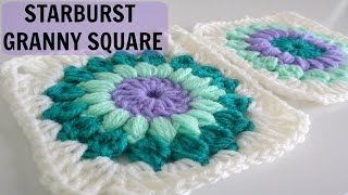 How to Crochet a Starburst Granny Square [upl. by Nnyleve544]