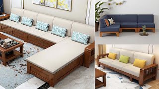 Wooden Sofa Designs Ideas 2025  Modern Wooden Sofa Set Design Ideas  Wooden Furniture [upl. by Eugatnom]