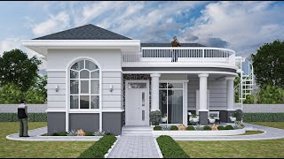 BUNGALOW HOUSE DESIGN  2 BEDROOM  100 SQM  1076 SQFT [upl. by Cia475]