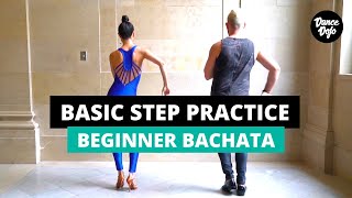 Bachata Basic Step Practice Follow Along [upl. by Airdnekal]