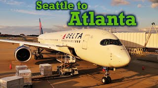 Full Flight Delta Air Lines A350900 Seattle to Atlanta SEAATL [upl. by Tawney]