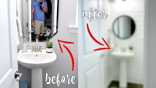 DIY SHIPLAP WALLS  BATHROOM MAKEOVER [upl. by Aleira]