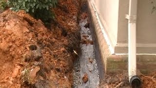 Waterproof Your Foundation How To trench  seal wall add pipe and gravel Step by Step Install [upl. by Quintin]