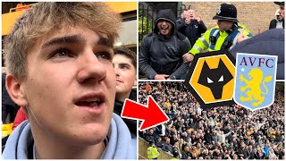 FAN TROUBLE in MIDLANDS DERBY GOMES GOAL Wolves vs Aston Villa 10 VLOG [upl. by Netsruk]